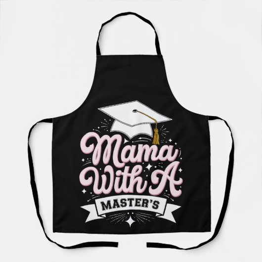 Mama mit Master-Abschluss-Abschluss-Mama Schürze (Vorderseite)