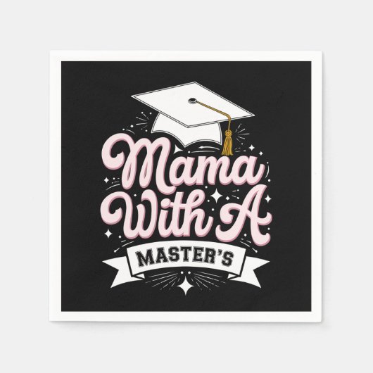 Mama mit Master-Abschluss-Abschluss-Mama Serviette (Vorderseite)