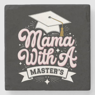 Mama mit Master-Abschluss Abschluss Mom Steinuntersetzer