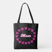 Mama mit Niedlichen rosa Schmetterlingen Tasche (Rückseite)