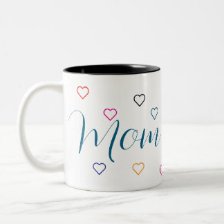 Mama mit Niedlicher Herzdesign Kaffeemaschine Tass Zweifarbige Tasse