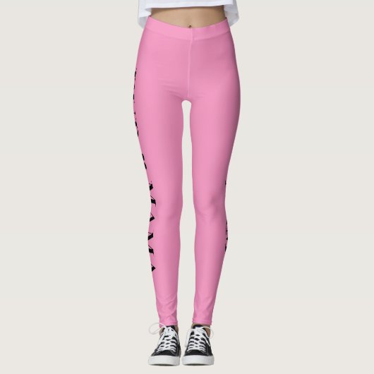 Mama mit paw rosa Leggings (Vorderseite)