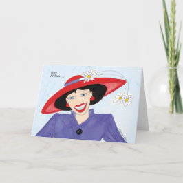 Mama mit Red Hat Birthday Card Karte
