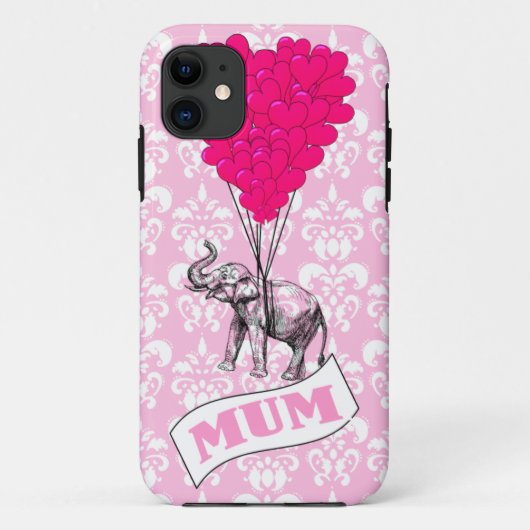 Mama mit rosa Elefant Case-Mate iPhone Hülle (Rückseite)