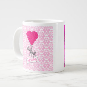 Mama mit rosa Elefant Jumbo-Tasse