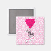 Mama mit rosa Elefant Magnet (Vorderseite/Rückseite)