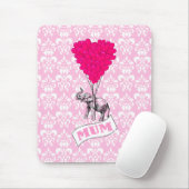 Mama mit rosa Elefant Mousepad (Mit Mouse)