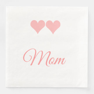 Mama mit rosa Herzmuscheln Serviette