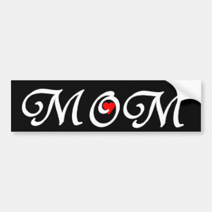Mama mit rotem Herzen Autoaufkleber