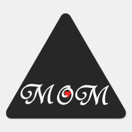 Mama mit rotem Herzen Dreieckiger Aufkleber