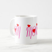 Mama mit Rotem Herzen Kaffeetasse (Vorderseite Links)