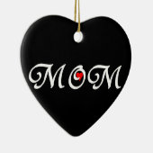 Mama mit rotem Herzen Keramik Ornament (Rechts)