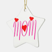 Mama mit Rotem Herzen Keramik Ornament (Links)