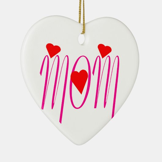 Mama mit Rotem Herzen Keramikornament (Rechts)