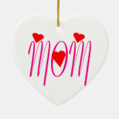 Mama mit Rotem Herzen Keramikornament (Hinten)