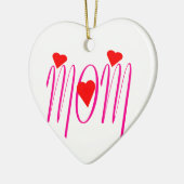Mama mit Rotem Herzen Keramikornament (Links)