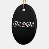 Mama mit rotem Herzen Keramikornament (Links)