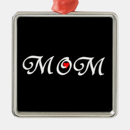 Mama mit rotem Herzen Ornament Aus Metall