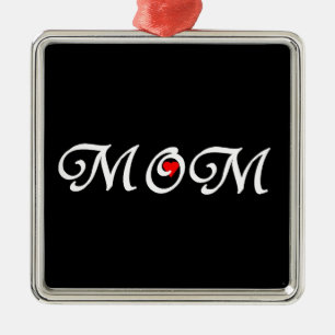 Mama mit rotem Herzen Ornament Aus Metall