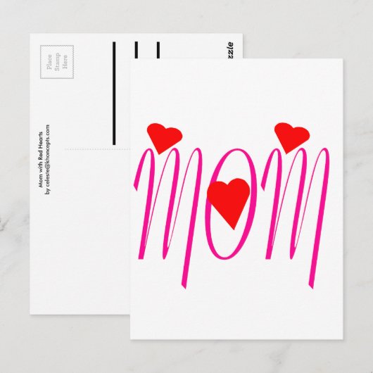 Mama mit Rotem Herzen Postkarte (Vorne/Hinten)