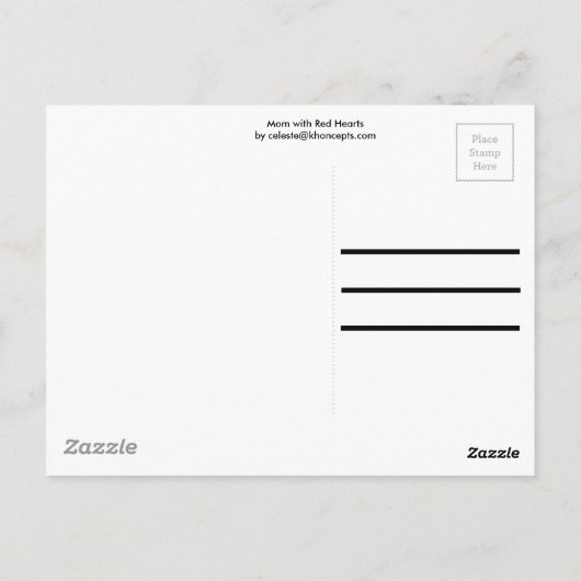 Mama mit Rotem Herzen Postkarte (Rückseite)