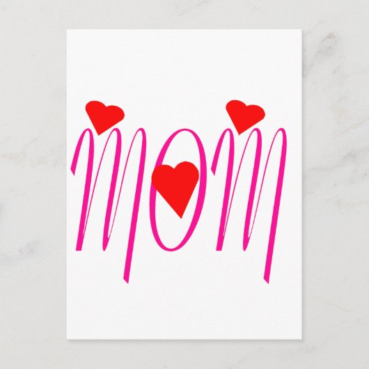 Mama mit Rotem Herzen Postkarte (Vorderseite)