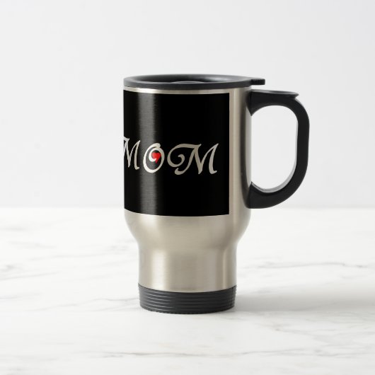 Mama mit rotem Herzen Reisebecher (Rechts)