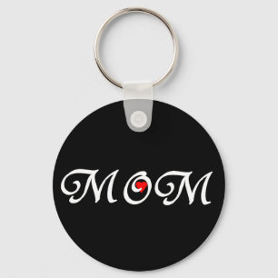 Mama mit rotem Herzen Schlüsselanhänger