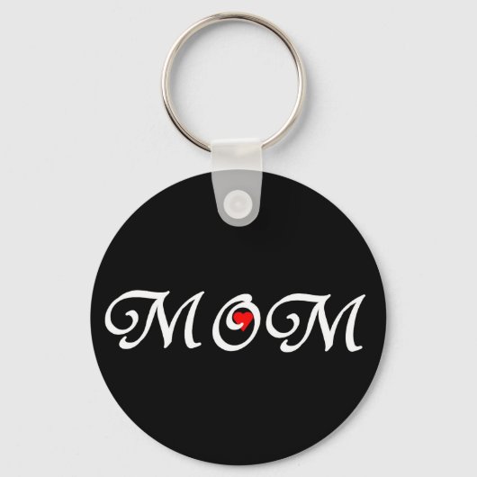Mama mit rotem Herzen Schlüsselanhänger (Vorderseite)