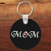 Mama mit rotem Herzen Schlüsselanhänger (Vorderseite)