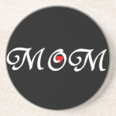 Mama mit rotem Herzen Untersetzer (Vorne)