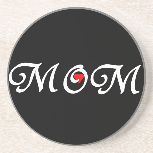 Mama mit rotem Herzen Untersetzer (Vorne)