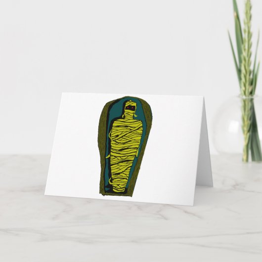 Mama mit roten Augen im ägyptischen Sarcophagus Karte (Vorderseite)