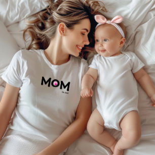Mama mit schwarzem Text - T - Shirt mit doppeltem 