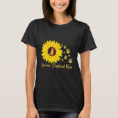 Mama mit Sonnenblumen und Paw Prints T-Shirt (Vorderseite)