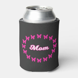 Mama mit süßen rosa Schmetterlingen Dosenkühler