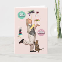 Mama mit Tellern auf der Tageskarte "Sticks Mütter