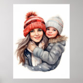 Mama mit Tochterwintermode Poster (Vorne)