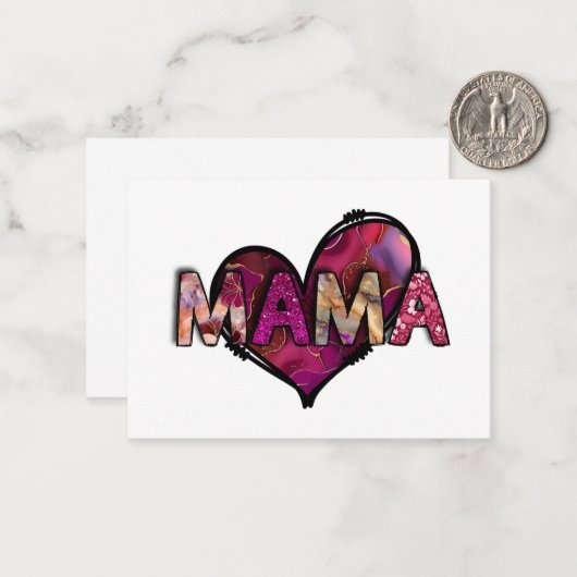 Mama Mitteilungskarte (Vorderseite/Rückseite Beispiel)