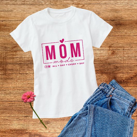 Mama Mode Funny Simple Modern Script Typografy T-Shirt