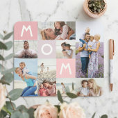 Mama Moderne Foto Grid Collage Familie Pink halten Mousepad