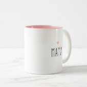 Mama | Moderne Mama - Herzfarbe Zweifarbige Tasse (VorderseiteRechts)