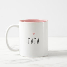 Mama | Moderne Mama - Herzfarbe Zweifarbige Tasse