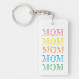 MAMA Moderne Typografie Rainbow Colors Mothers Day Schlüsselanhänger
