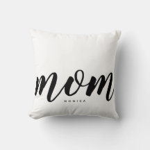 Mama Modernes Minimalistisches Schwarz-Weiß-Kissen