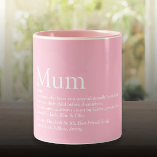 Mama Mom Definition Zitat Spaß Rosa Zweifarbige Tasse