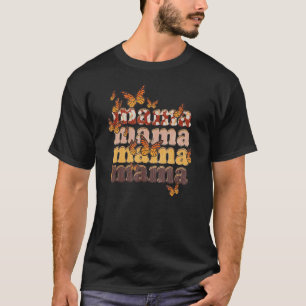 Mama Mom Schmetterling Boho Mom Leopard Kuh Druck T-Shirt