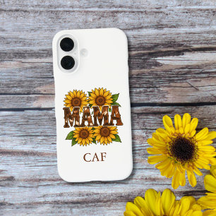 Mama Mom Sonnenblumen Monogramm Anfangsbuchstaben iPhone 16 Hülle