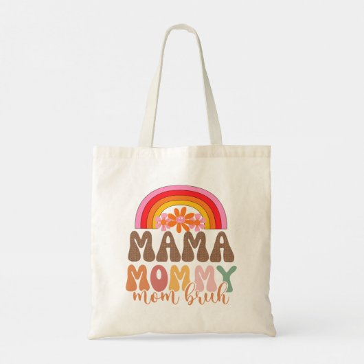 Mama Mommy Mama Bruh Funny Retro Groovy Tragetasche (Rückseite)