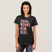 Mama Mommy Mama Bruh Pink Leopard Kariert Mother's T-Shirt (Vorne ganz)
